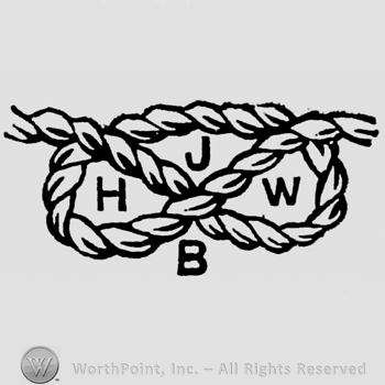 Staffordshire Knot containing initials: H J W. Initial B below