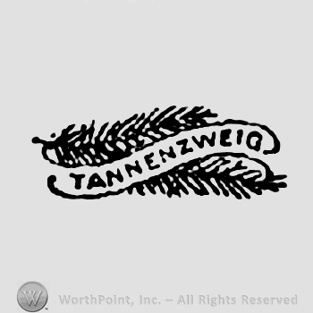 Tannenzweig written on a ribon, over a pine branch.