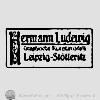 Hermann Ludewig written above Graphische Kunstanstalt and Leipzig-Stotteritz
