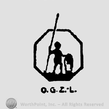 A child figure holding a shield and a spear above letters O.G.Z.-L.