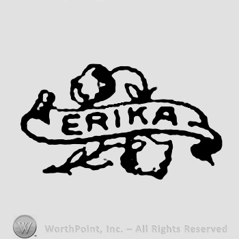ERIKA written on a ribbon, with flowers around it