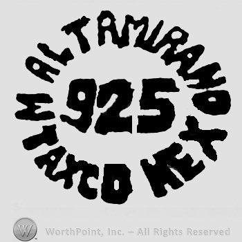 Altamirano Taxco Mex written with uppercase letters in circle around number 925