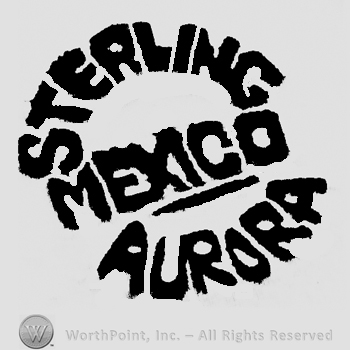 Sterling Aurora written in circle around Mexico written in the center, all with uppercase letters