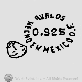 Avalos Hecho en Mexico D.F.written with uppercase letters in circle around number 0.925, eagle with number 1 on it