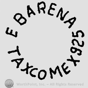 E Barena Taxco Mex with uppercase letters and number 925 written in a round shape
