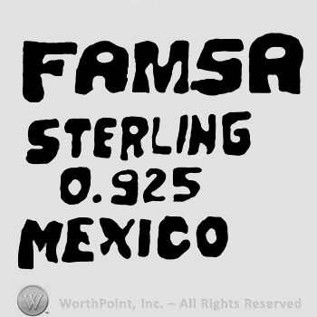 Famsa Sterling 0.925 Mexico written with uppercase letters