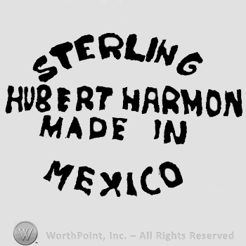 Sterling Mexico written with uppercase letters around Hubert Harmon Made In written with uppercase letters in the center