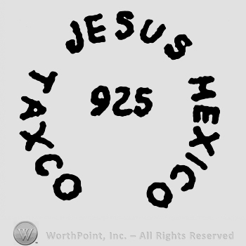 Taxco Jesus Mexico written with uppercase letters around number 925