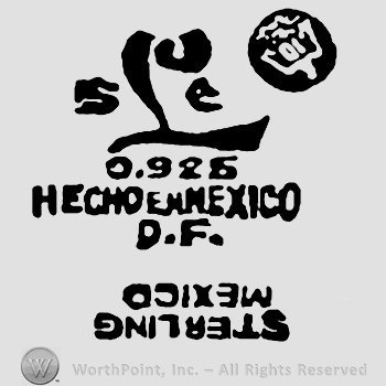 Uppercase SLC, letter L is handwritten and bigger, eagle on the right, number 0.925 Echo En Mexico D.F. Sterling Mexico written below with uppercase letters