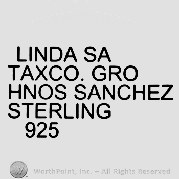 Linda SA Taxco. Gro Hnos Sanchez Sterling 925 written with uppercase letters