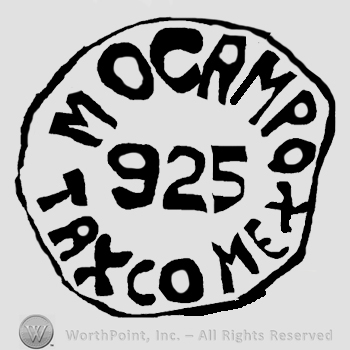 M. Ocampo Taxco mex written with uppercase letters around number 925