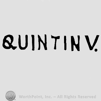Quintin V written with uppercase letters