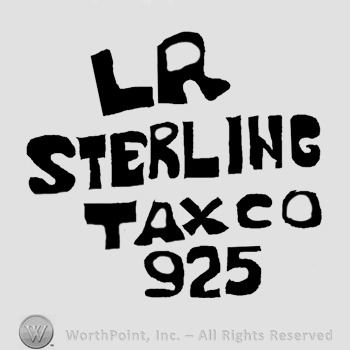 Uppercase LR over Sterling Taxco 925, all written with uppercase letters