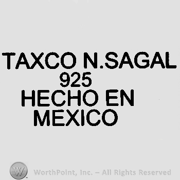 Taxco N. Sagal 925 Hecho en Mexico written with uppercase letters