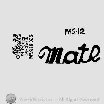 Handwritten Matl written over M. Regis written with uppercase letters, number 14 minus 2093 and Mexico 925 written below, uppercase MS minus number 12, handwritten Matl