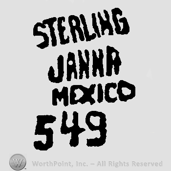 Sterling Janna Mexico written with uppercase letters over number 549