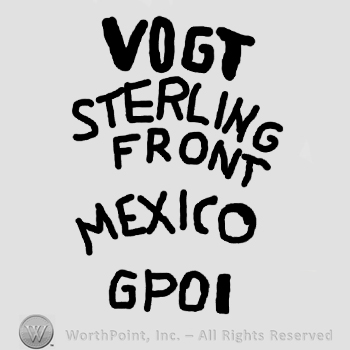 Vogt Sterling Front Mexico written with uppercase letters over uppercase GP and number 01
