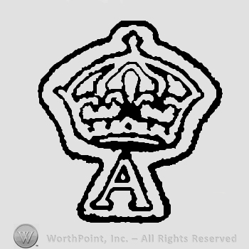 Capital letter A under big crown