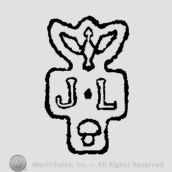 Flying eagle above letters J white pearl L above mushroom