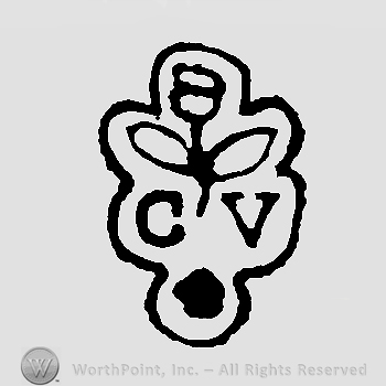 Flower above letters CV above flower