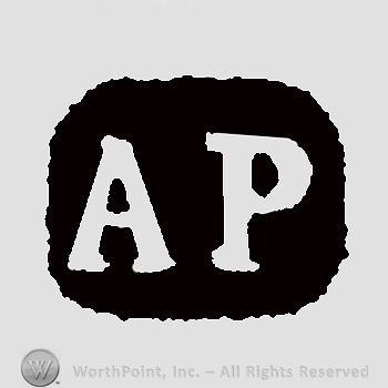 Initials A P inside black square frame