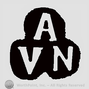 Each initial inside a circle, forming a triangle shape: A above, V on the left, N on the right