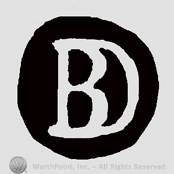 Monogram of B D inside circle