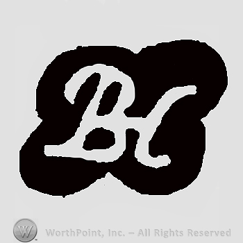 Handwritten initials: B H inside black frame