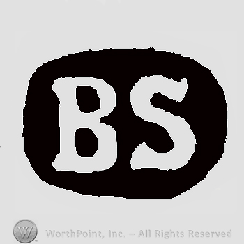 Initials: B S inside oval black frame