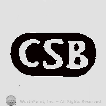 Initials C S B inside black rectangular frame