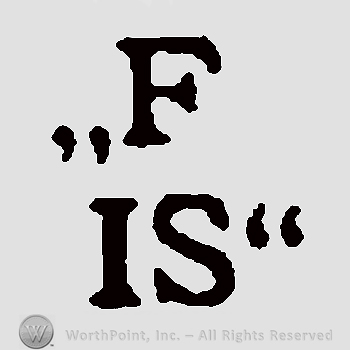 Initials written on two rows, between Quotation Marks : F above, I S below
