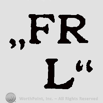 Initials written on two rows, between Quotation Marks : F R above, L below