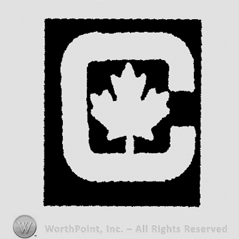 Black square with letter C and a leaf in the center.