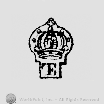 Crowned monogram of letters T and E.