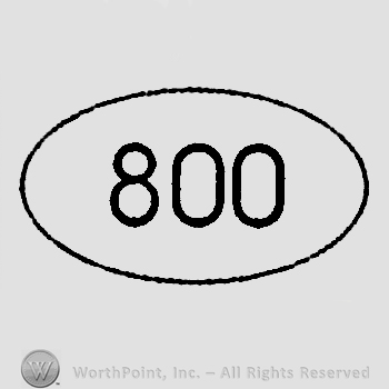 Oval with 800 written.