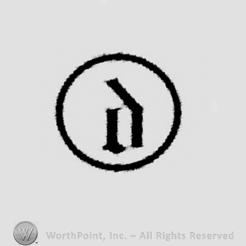 Circle enclosing stylish letter d.
