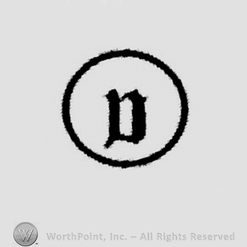 Circle enclosing stylish letter v.
