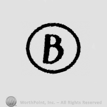 Circle enclosing stylish letter b.