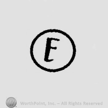 Circle enclosing stylish letter e.