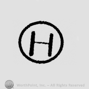 Circle enclosing stylish letter h.