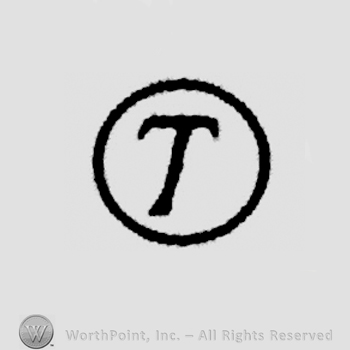 Circle enclosing stylish letter t.