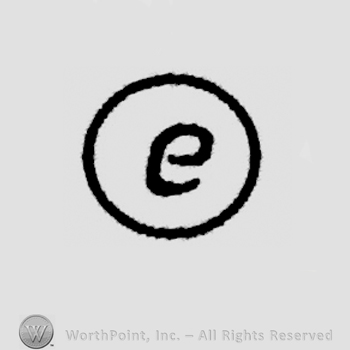 Circle enclosing stylish letter e.