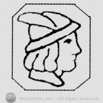 Hexagone with a man head with a hat with feather.