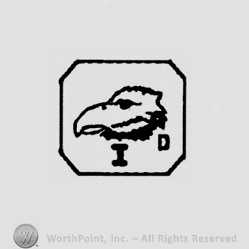 Hexagon with an eagle head and roman number I bellow.