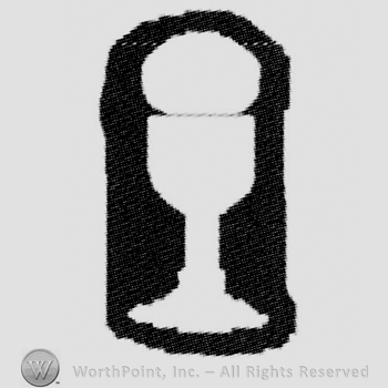 Goblet with a sphere on a black background.