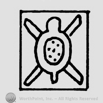 Symbol of a frog set on plate