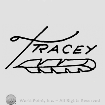 Tracey written above a feather