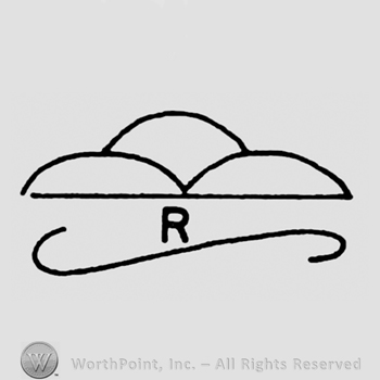 Symbol of three-lobed cloud with initial R below it