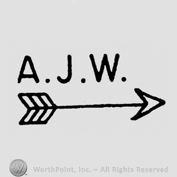 Initials A.J.W. above an arrow