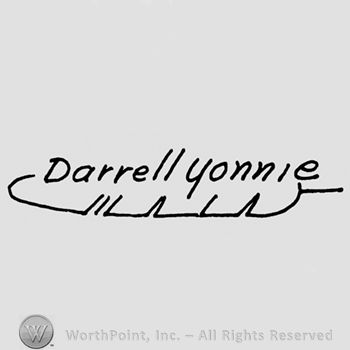 Darrell Yonnie written above half of a feather